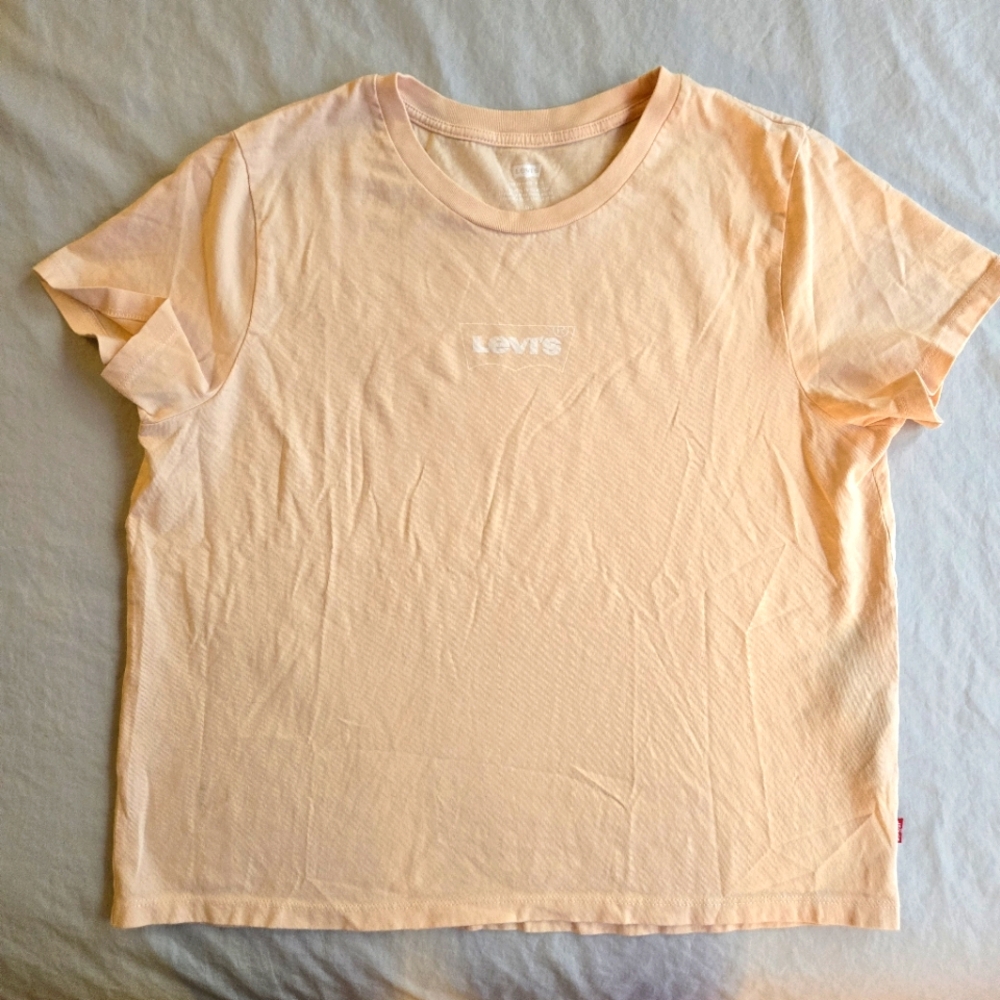 Levi's Cropped Jordie Tshirt Outline Logo Peach